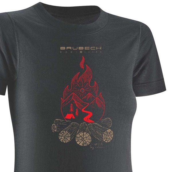 DAMSKI T-SHIRT Z WEŁNY MERINO OUTDOOR WOOL PRO OGNISKO
