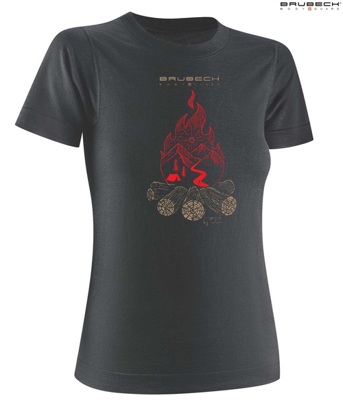 DAMSKI T-SHIRT Z WEŁNY MERINO OUTDOOR WOOL PRO OGNISKO